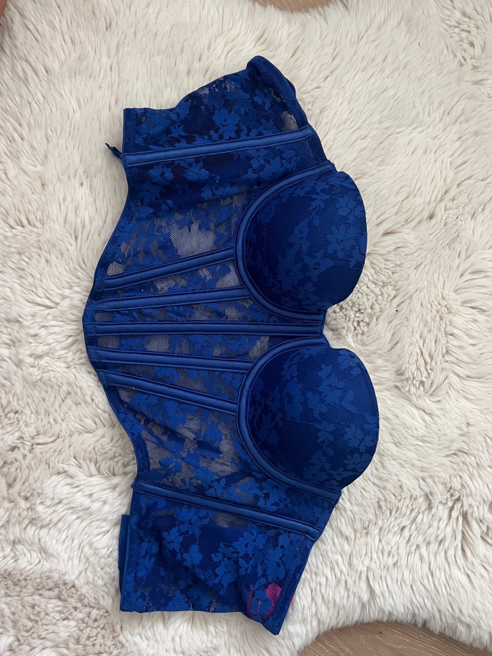 La SENZA Blue Lace Bustier Bra